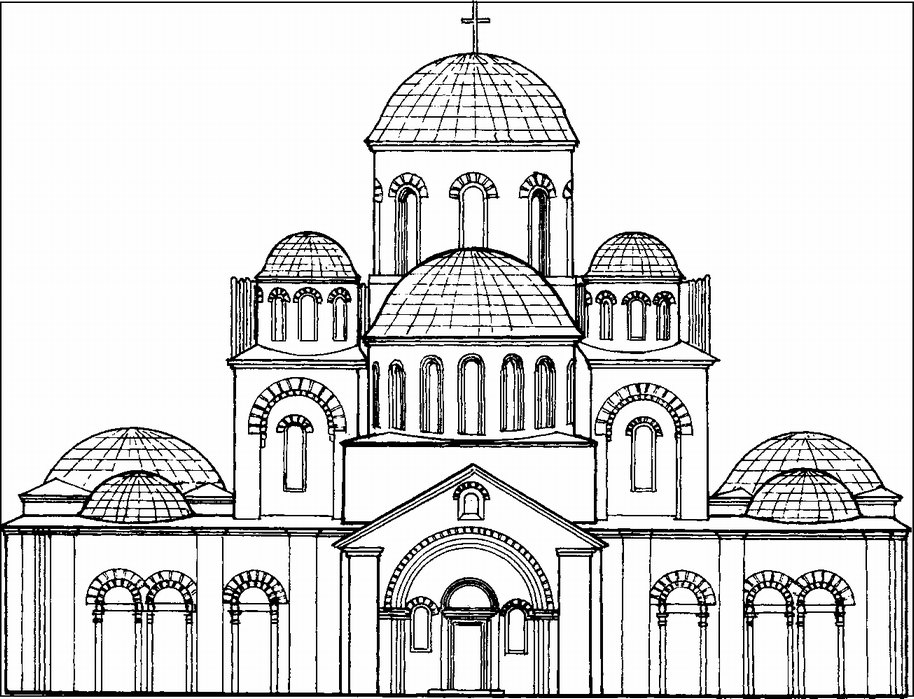 Десятинная церковь. Реконструкция Н.А. Холостенко