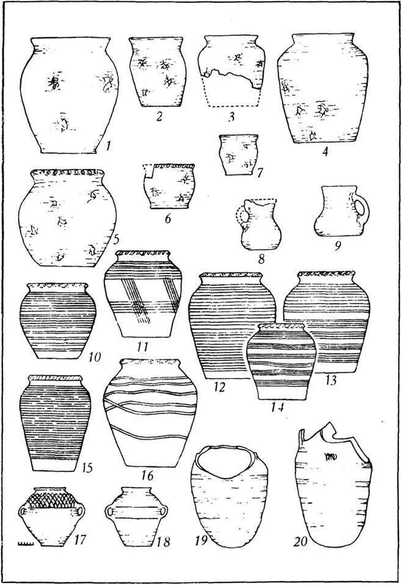 Рис. 6. Керамика Сухогомольшанского могильника